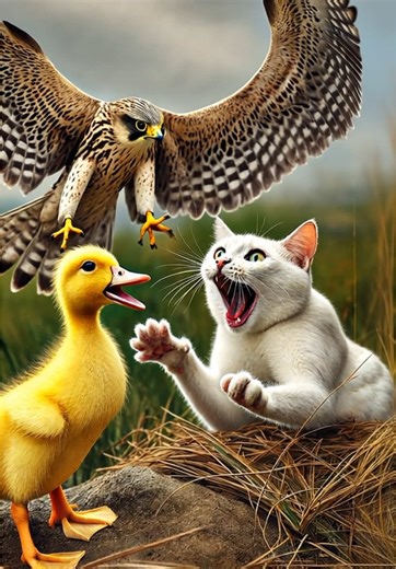 Falcon attack duck 🦆 #duckvideos #animalvideos #duck #cartoon #cartoonvideos #foryou