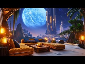 ✨ Galactic Terrace View on Alien World – Cosmic Ambient Music for Deep Focus & Calm | 4K | 5 Hours