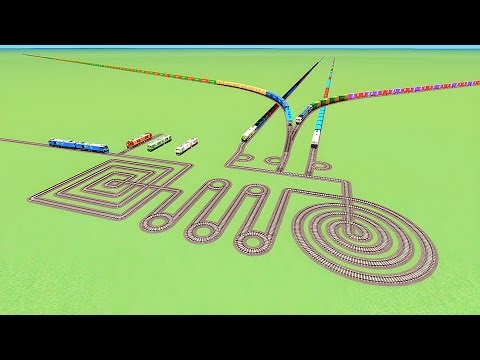 💝EIGHT TRAIN CROSSING RISKY CURVED UTRUN ZIG ZAG TRACK CIRCLE RAILROAD BEANG DRIVE