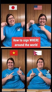 ☝️ How to sign "Where" in 4 sign languages - ASL, Japan, Nepal, Vietnam @intersignuniversity