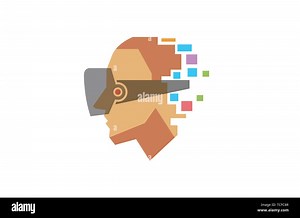 Creative Colorful Helmet Head Digital Movies Video Watch Logo Design Colorful Symbol Illustration Stock Vector Image & Art - Alamy