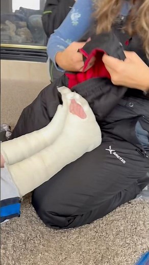 Going out in the snow with both legs casted