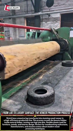 From Log to Luxury Surface: The Veneer Production Process #woodworking #satisfying