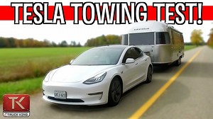 Tesla Model 3 Towing Huge 26-Foot Airstream: Range & Power Test