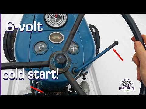 6 volt tractor cold start on a freezing day. Ford 601 series snow day drive. 641 Workmaster