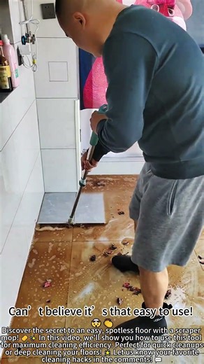 Effortless Floor Cleaning with Scraper Mop 🧽✨