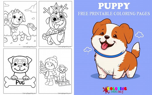 200  Puppy Coloring Pages - Free Printable PDF & Online Coloring