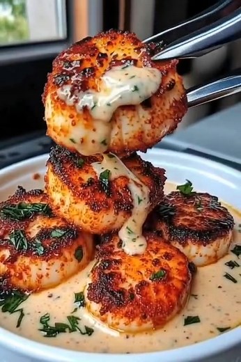 1.5K views · 13 reactions | Pan-Seared Scallops in Creamy Garlic Herb...