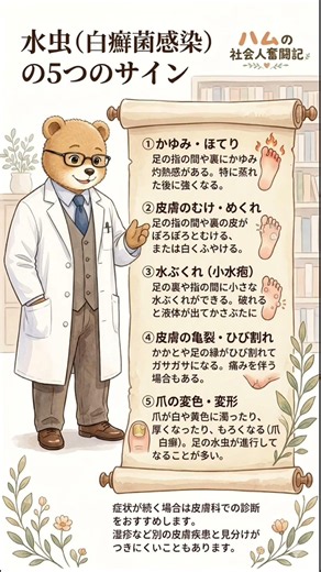 水虫の5つのサイン#水虫 #健康知識#医療#ためになる#セルフチェック#知っておきたい#5つのサイン
