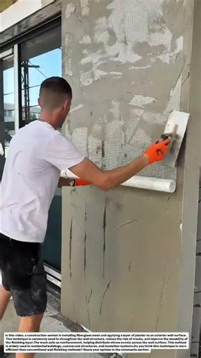 Wall Reinforcement Mesh Installation and Plaster Finishing Technique.