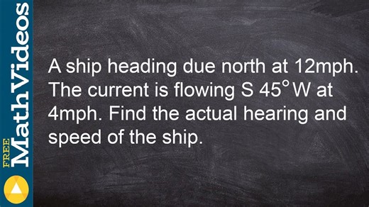 How to find the speed and direction of a boat with current using vectors