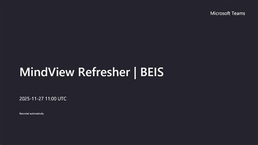 MindView Refresher | BEIS-20251127