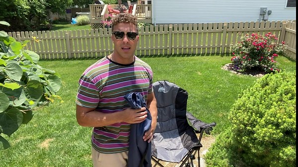 Coastrail Outdoor Camping Chair Oversized Padded Folding Quad Arm Chairs with Lumbar Back Support, Cooler Bag, Cup Holder & Side Pocket, Extra Head Pocket, Supports 400 lbs,Black X-Large