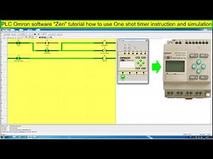 PLC Omron software "Zen" tutorial how to use One shot timer instruction and simulation program