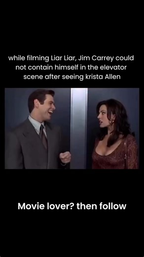 Movies You love on Instagram: "During the filming of Liar Liar (1997), Jim Carrey repeatedly broke character in the elevator scene with Krista Allen because he found the moment so funny and overwhelming. The crew had to cut multiple times as Carrey couldn’t contain his laughter and improvisations. The elevator scene in Liar Liar is a perfect example of Jim Carrey’s unpredictable comedic genius. His inability to contain himself around Krista Allen turned what could have been a straightforward gag