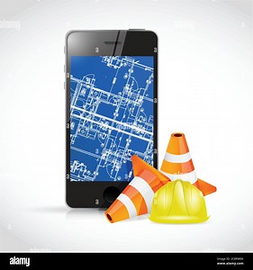 Phone blueprint design. technology concept illustration design over a white background Stock Vector Image & Art - Alamy