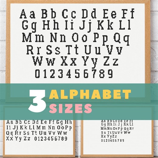 Classic Serif Counted Cross Stitch Font With 3 Size Options: Large, Medium, Small Alphabet - Etsy Canada