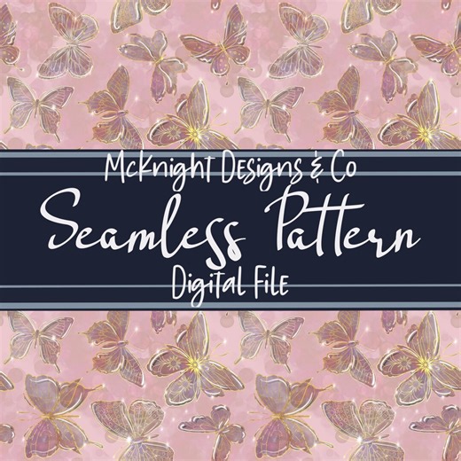Butterfly Seamless Pattern PNG | Romantic Pink Design Digital Paper | Sublimation, Fabric Printing, Scrapbook Papers, Skins, Covers, File - Etsy