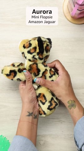 Aurora® Adorable Mini Flopsie™ Amazon Jaguar™ Stuffed Animal - Mini Companions Ready for Playful Adventures - for Kids All Ages, Toddlers, Adults, and Families - Brown 8 Inches