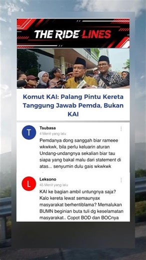 Komut KAI: Palang Pintu Tanggung Jawab Pemda Bukan KAI!