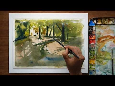 Paint a Magical Forest in 10 Minutes | Loose Watercolor Landscape Tutorial