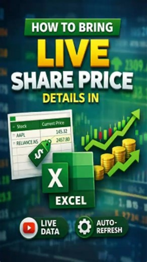 Live Stock Market Price to Excel #stockmarket #livepriceaction #stock #stockprice