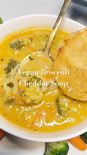 Vegan Broccoli Cheddar Soup #soupseason #foodshorts