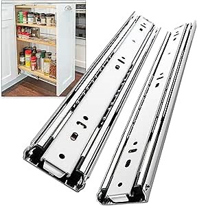 Heavy Duty Drawer Slides Full Extension Runners 12 14 16 18 20 22 24 26 28 30 32 34 36 38 40 Inch Side Mount Rails for Drawer Capacity 129 lb 1 Pair