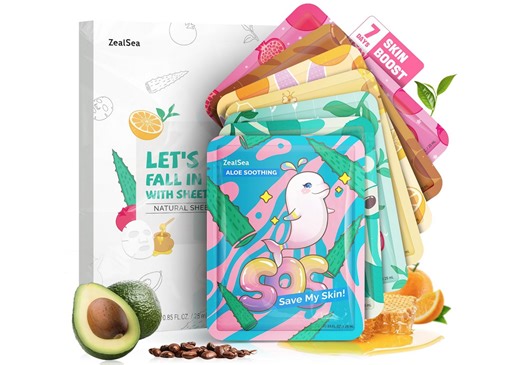 50% off Face Mask Sheets 7 Pack on Amazon | 7K 4.7star Ratings!