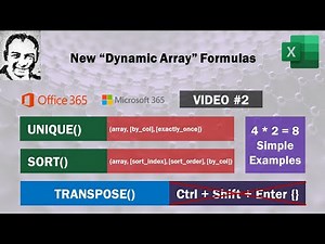 Excel Dynamic Array Functions Video #2: Unique & Sort Functions with 8 practical examples