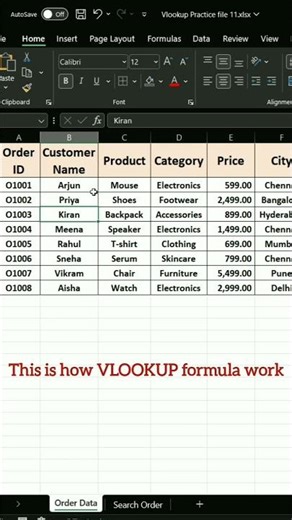 How VLOOKUP Actually Works in Excel 🤯 (Simple Trick!) #excel #exceltips #exceltricks