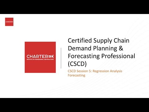 CSCD Session 5 - Regression Analysis Forecasting