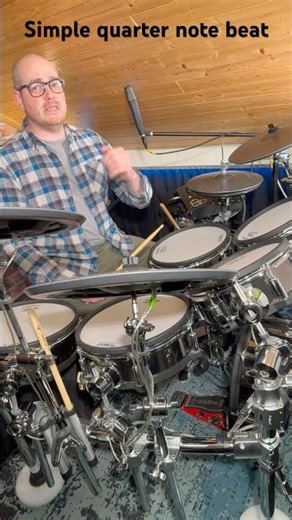 Easy 1/4 note drum beat for beginners