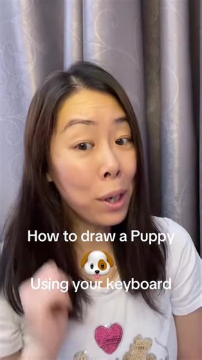 💜Its Only Wendy💜 on Instagram: "Learn to draw a puppy using your keyboard #puppy #keyboarddrawing #emoji #dog #typingart"
