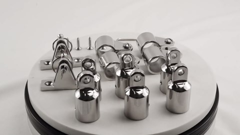 Bimini Top Hardware Kit, 316 Stainless Steel Boat Fittings, Fits 7/8" & 1" OD Tubing, Heavy Duty Canopy Parts, 12 Pieces
