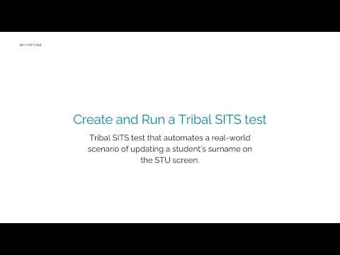 Creating and executing tests in Tribal SITS