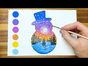 Beautiful Christmas Snowman Painting Tutorial ❄️🎄✨ Easy Snowman Acrylic Painting | Holiday Painting