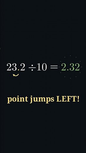 Dividing Decimals by Powers of 10: The Point Goes Left! #Shorts