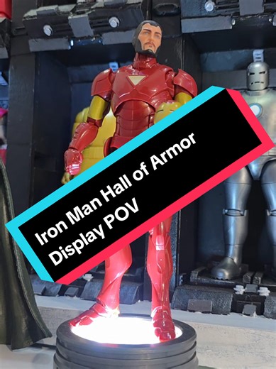 My Iron Man Hall of Armor diorama display shelf fron the Hasbro Marvel Legends line of action figures. #hasbropulse #marvellegends