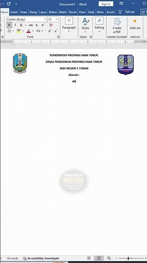 Cara mudah membuat kop surat di microsoft word