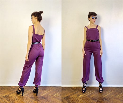 Vintage 70s/80s Jumpsuits/purple Jumpsuit/sexy Jumpsuit/disco Party Jumpsuit/stretch Jumpsuit/boho Jumpsuit/vintage Romper - Etsy Australia