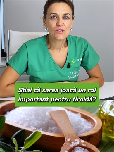 🦋 Dacă ai întrebări despre funcționarea glandei tiroide sau despre aportul corect de iod, adresează-le în secțiunea de comentarii! 👩‍⚕️ Doamna dr. Amalia Botiș, medic specialist în endocrinologie și medicină internă, este aici să te ajute! 📲 Pentru programări rapide intră pe www.clinicagrama.ro sau contactează-ne telefonic la: 0753 257 015 / 0362 809 781 / 0774 931 235 / 0772 107 446 📍 Clinica Grama - Str. Victor Babeș 61, Baia-Mare (Maramureș)