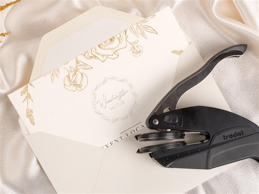 Custom Wedding Embosser, Personalized Monogram Embosser, Wedding Invitation Embosser, Save the Date Embosser, Luxury Gold Embossing Tool - Etsy