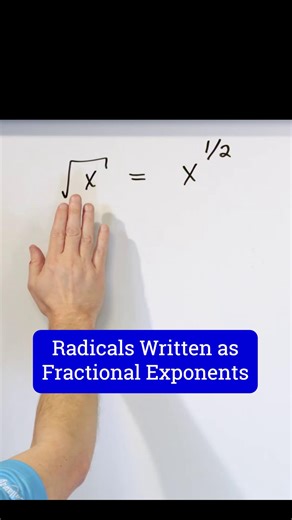 Jason Gibson on Instagram: "Learn Algebra, Calculus, Physics, Chemistry & Engineering at: MathAndScience.com Visual Explanation of Radicals as Fractional Exponents"