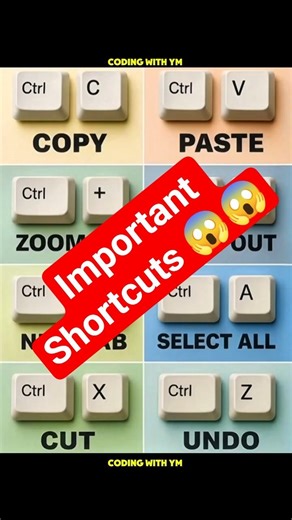Important Shortcuts you Must Know|Coding With YM|#asmr #keyboard #shorts