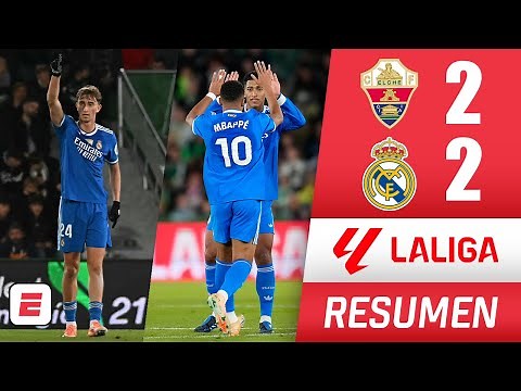 REAL MADRID rescató empate 2-2 ante ELCHE y sigue líder. Goles de Huijsen y Bellingham | La Liga