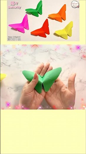 【折り紙１枚】簡単 蝶々🦋How to make paper Butterfly#蝶#तितली#kupu-kupu#나비#蝴蝶#折り方#おりがみ#origami#紙#종이접기#作り方#shorts