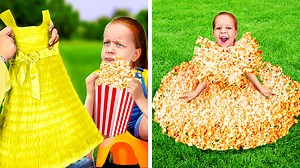 292K views · 2.4K reactions | Pop corn dress!  How to be a creative parent. ‍‍ Sweet hacks and tips for crafty parents: | 5-Minute Crafts Like | Facebook