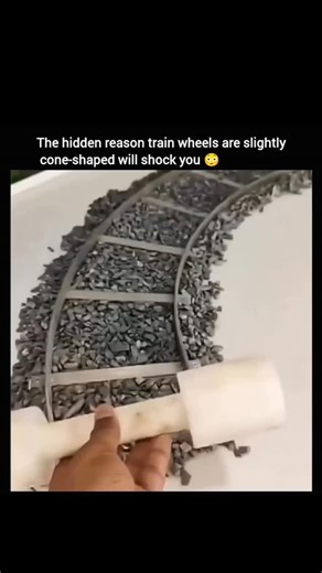 curivixo™ on Instagram: "Train wheels are designed with a slight cone shape rather than being perfectly cylindrical, and it’s a genius feature that keeps trains centered on the tracks. When a train shifts to one side, the wheel on that side rolls on a larger diameter, while the opposite wheel rolls on a smaller one. This difference in rolling distance automatically guides the train back to the center—no extra steering systems needed. The result? Less wear on wheels and rails, smoother movement, 