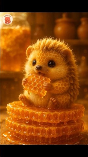 Baby Honeycomb Hedgehog Eating 🍯🦔✨ | ASMR Satisfying Cute #satisfying #asmr #aivideo #cute #eating
